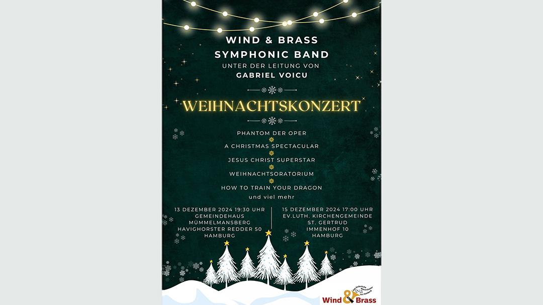 Weihnachtskonzert des sinfonischen Blasorchesters Wind & Brass Hamburg e.V.