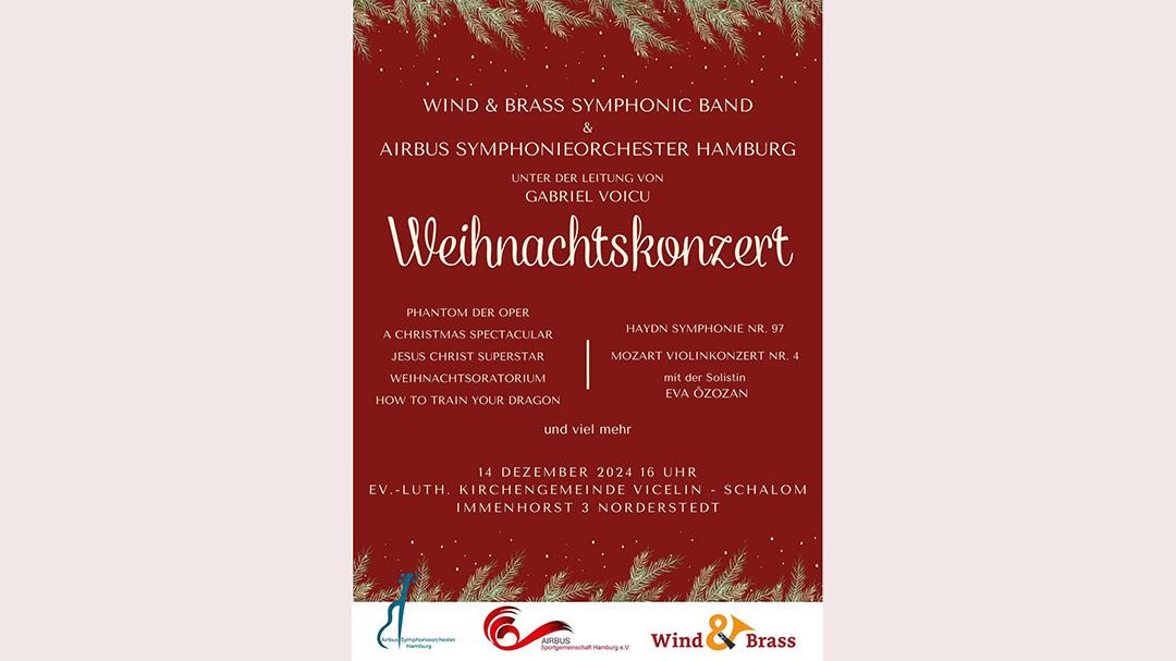 Weihnachtskonzert des Wind & Brass Hamburg e.V. mit dem Airbus Sinfonieorchester Hamburg